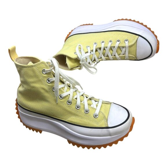 Converse Run Star Hike Lemon Drop High Top Platform Unisex Sneakers - Picture 11 of 11